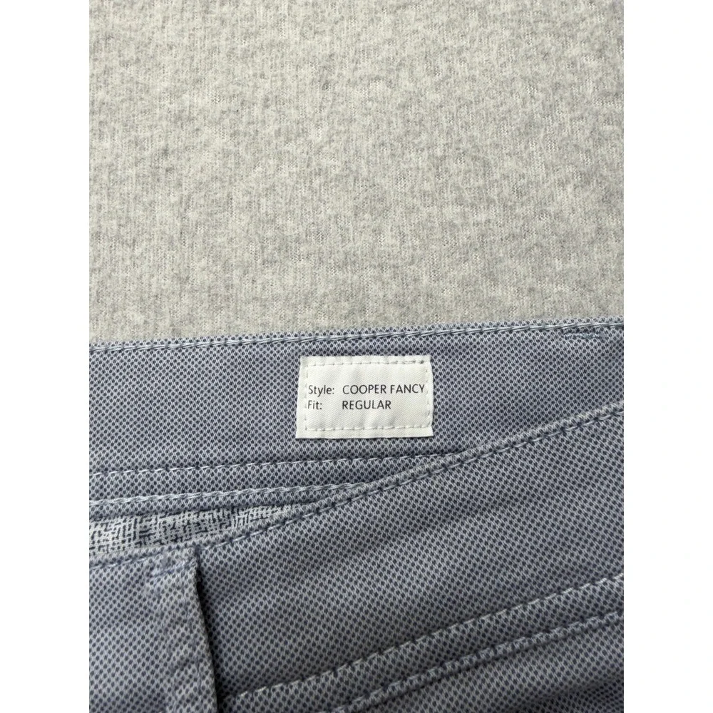 Brax Pants Mens 36x32 Light Blue Gray Cooper Fancy Regular Fit Micro Print Chino